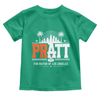 Pratt for Mayor of Los Angeles Retro Skyline Graphic Toddler T Shirt Support Local Leadership LA City California Pride