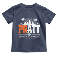 Pratt for Mayor of Los Angeles Retro Skyline Graphic Toddler T Shirt Support Local Leadership LA City California Pride