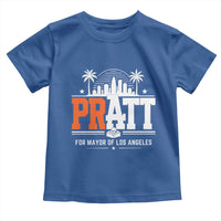 Pratt for Mayor of Los Angeles Retro Skyline Graphic Toddler T Shirt Support Local Leadership LA City California Pride