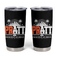 Pratt for Mayor of Los Angeles Retro Skyline Graphic Tumbler Cup Support Local Leadership LA City California Pride