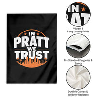 In Pratt We Trust Los Angeles Skyline Graphic Garden Flag Patriotic LA City California Pride Local Leadership