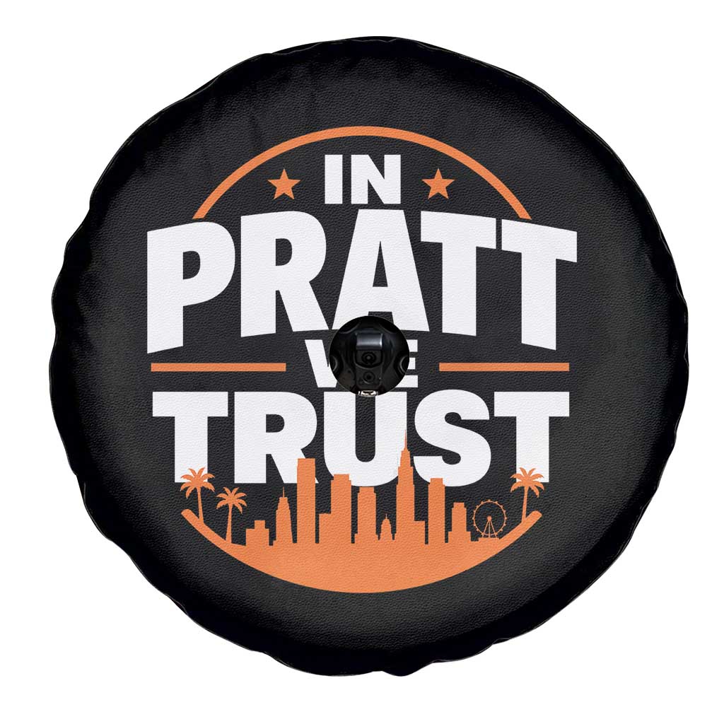 In Pratt We Trust Los Angeles Skyline Graphic Spare Tire Cover Patriotic LA City California Pride Local Leadership