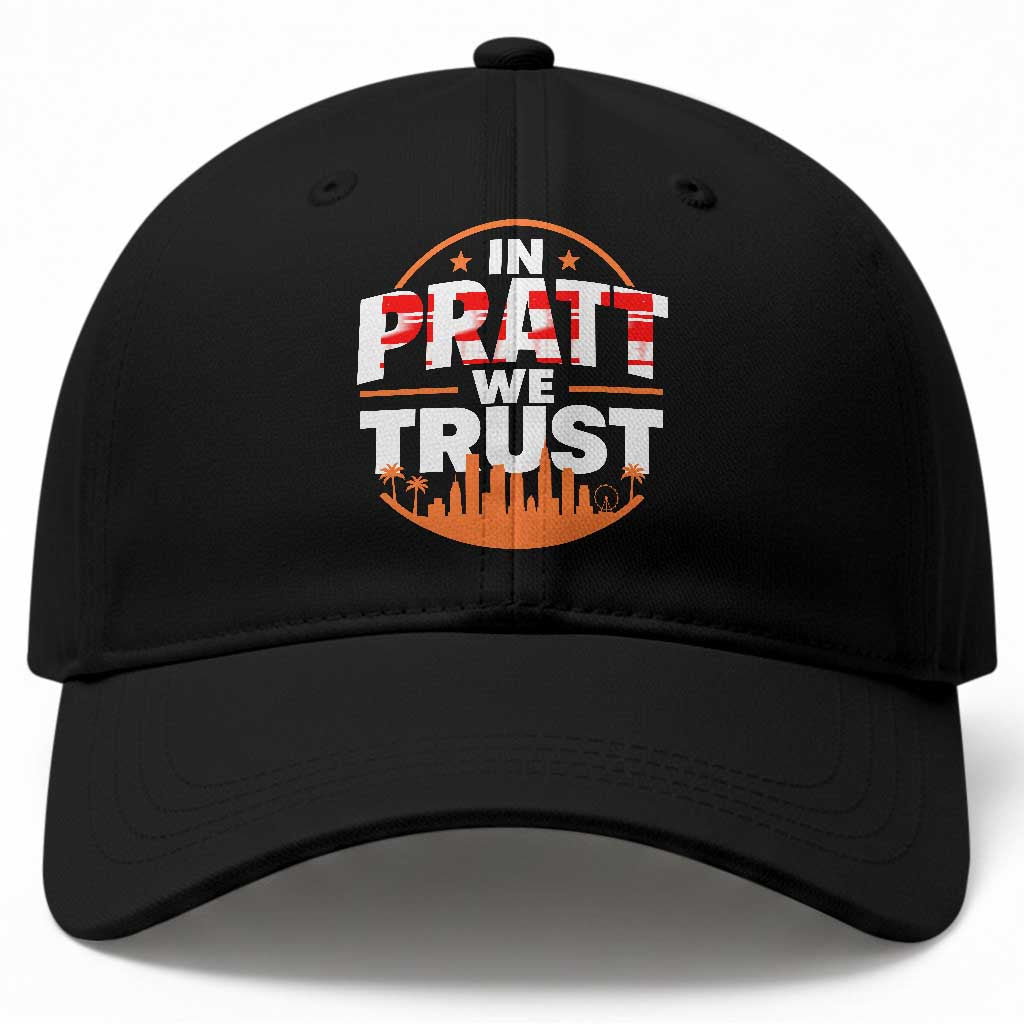In Pratt We Trust Los Angeles Skyline Graphic Baseball Cap Patriotic LA City California Pride Local Leadership