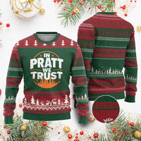 In Pratt We Trust Los Angeles Skyline Graphic Ugly Christmas Sweater Patriotic LA City California Pride Local Leadership