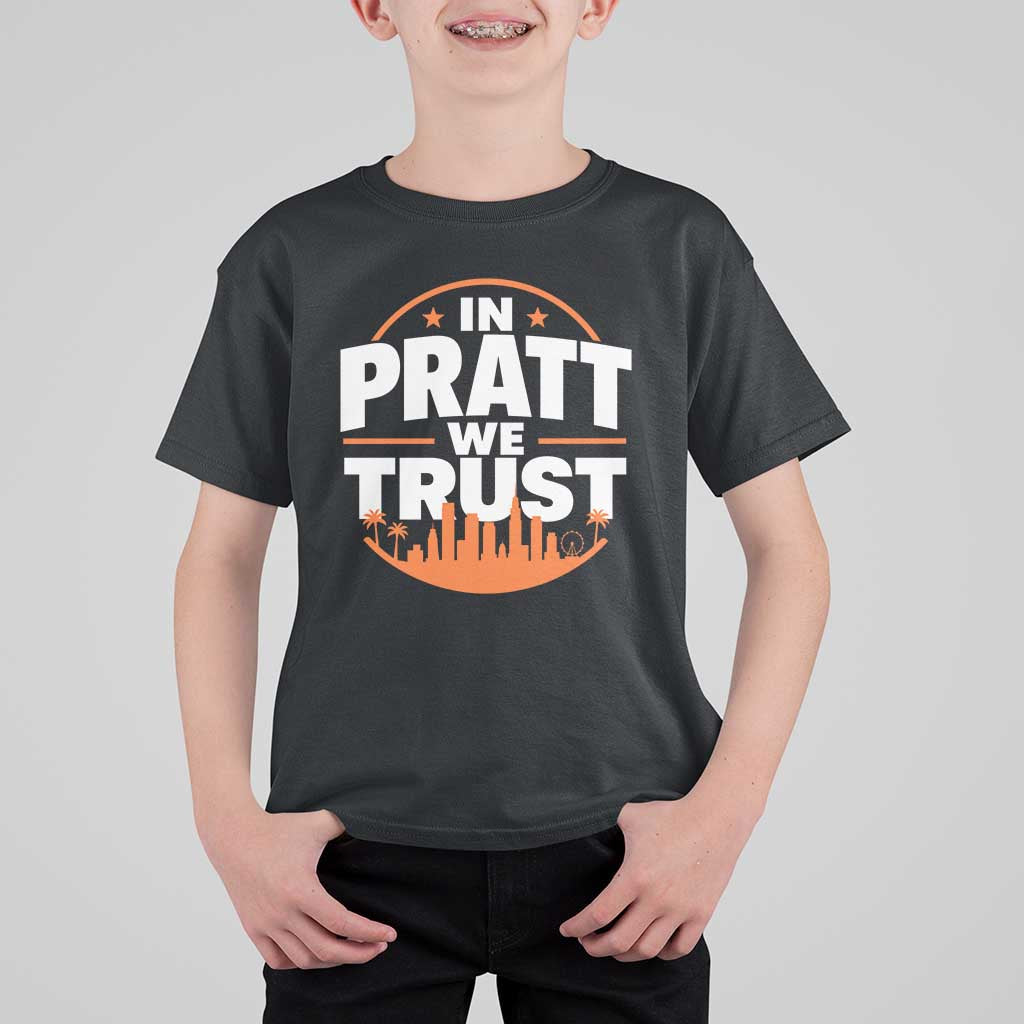 In Pratt We Trust Los Angeles Skyline Graphic T Shirt For Kid Patriotic LA City California Pride Local Leadership