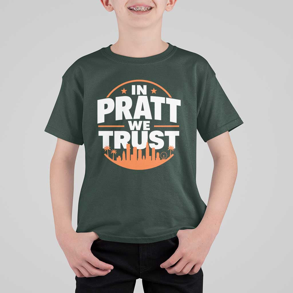 In Pratt We Trust Los Angeles Skyline Graphic T Shirt For Kid Patriotic LA City California Pride Local Leadership