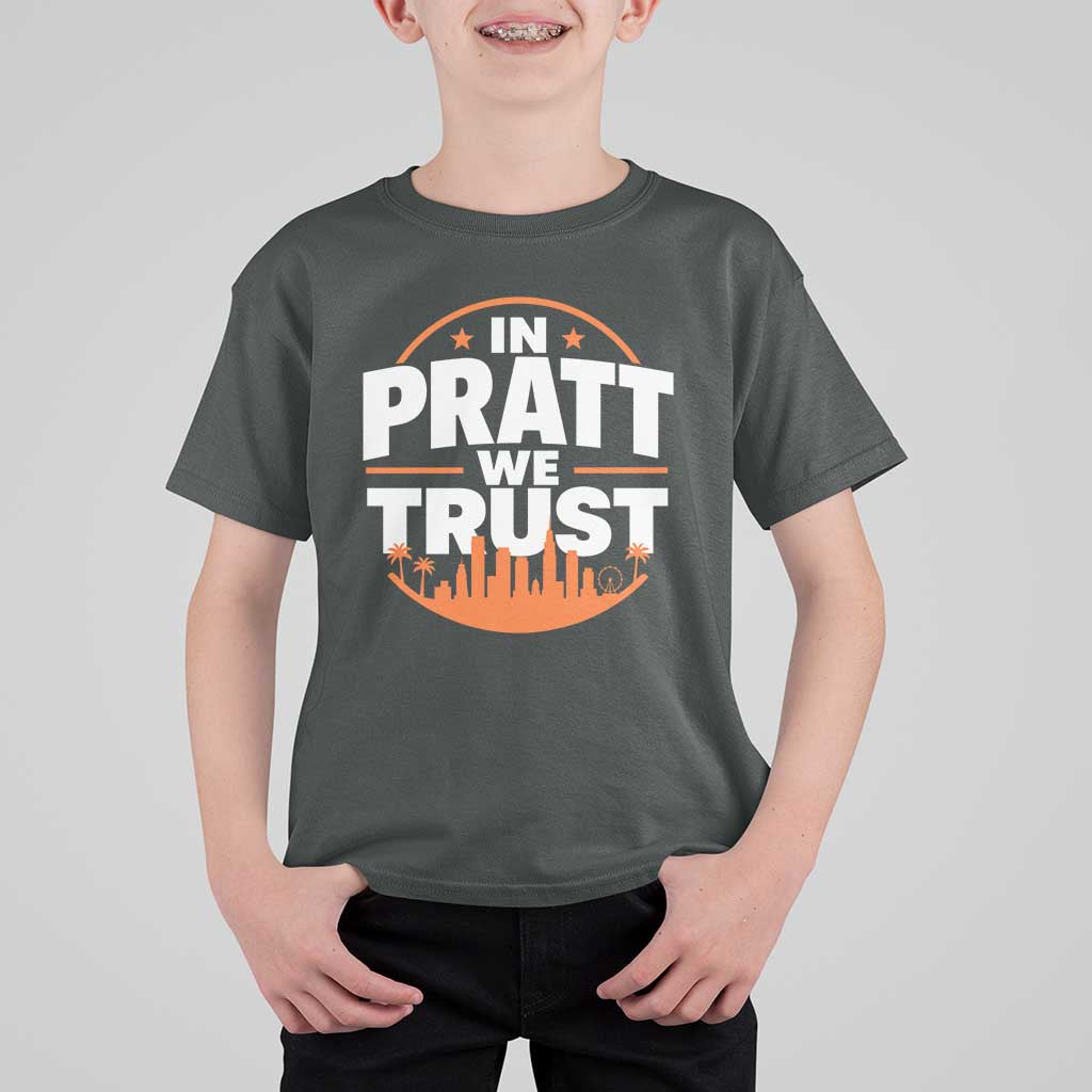 In Pratt We Trust Los Angeles Skyline Graphic T Shirt For Kid Patriotic LA City California Pride Local Leadership