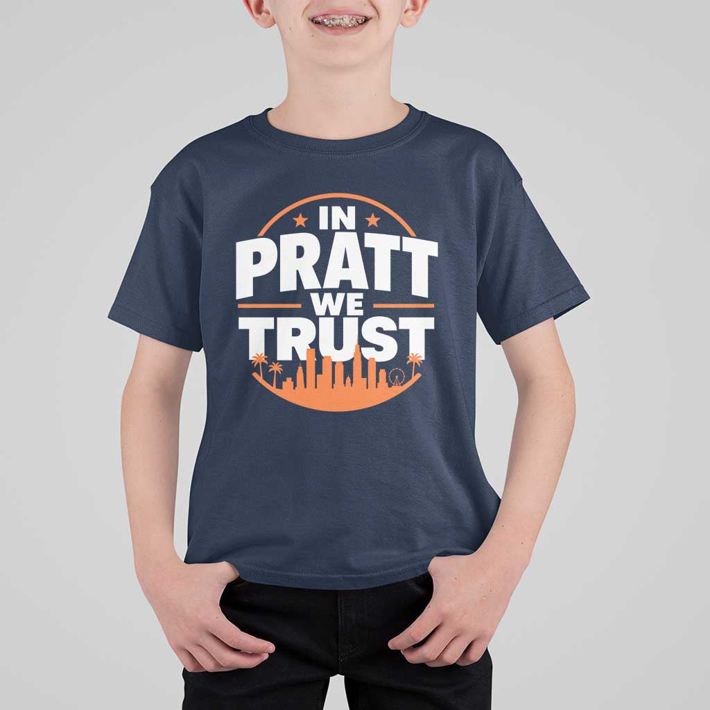 In Pratt We Trust Los Angeles Skyline Graphic T Shirt For Kid Patriotic LA City California Pride Local Leadership