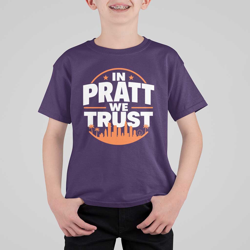 In Pratt We Trust Los Angeles Skyline Graphic T Shirt For Kid Patriotic LA City California Pride Local Leadership
