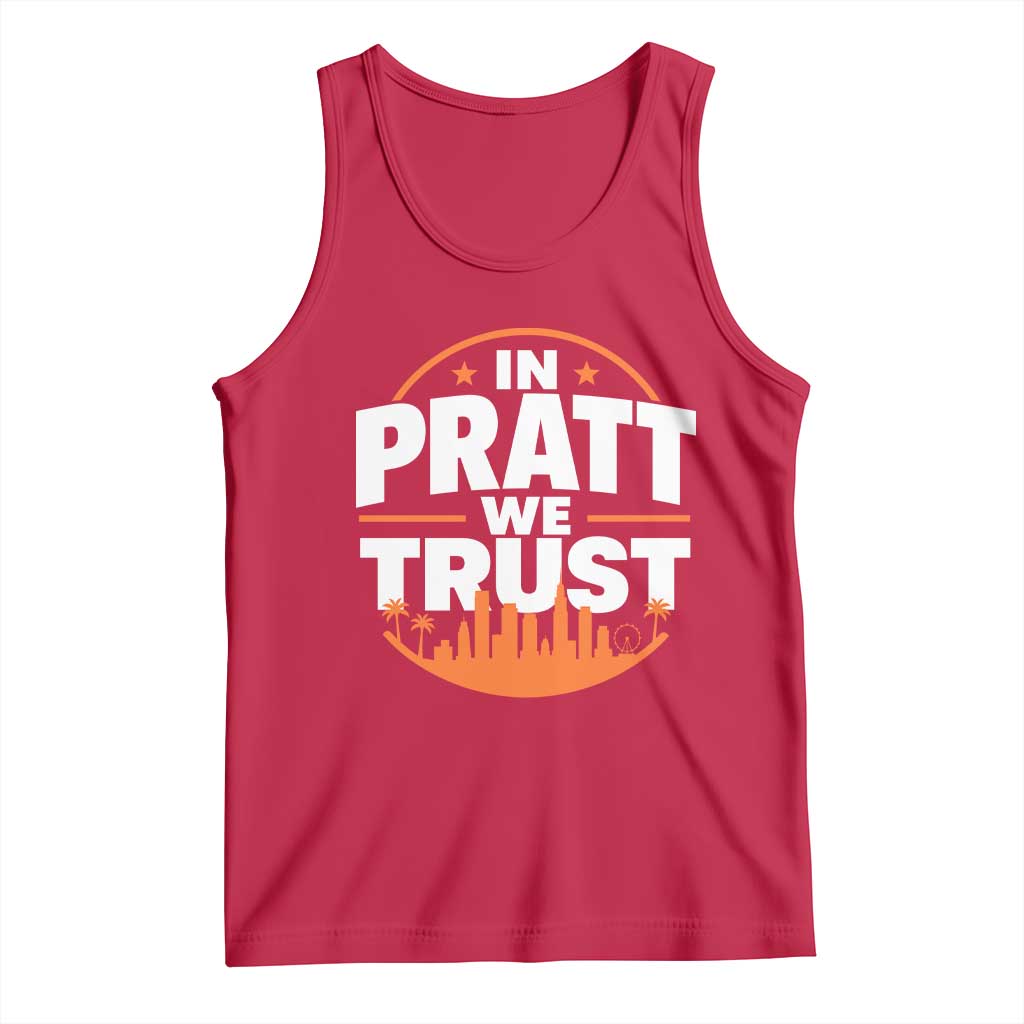 In Pratt We Trust Los Angeles Skyline Graphic Tank Top Patriotic LA City California Pride Local Leadership