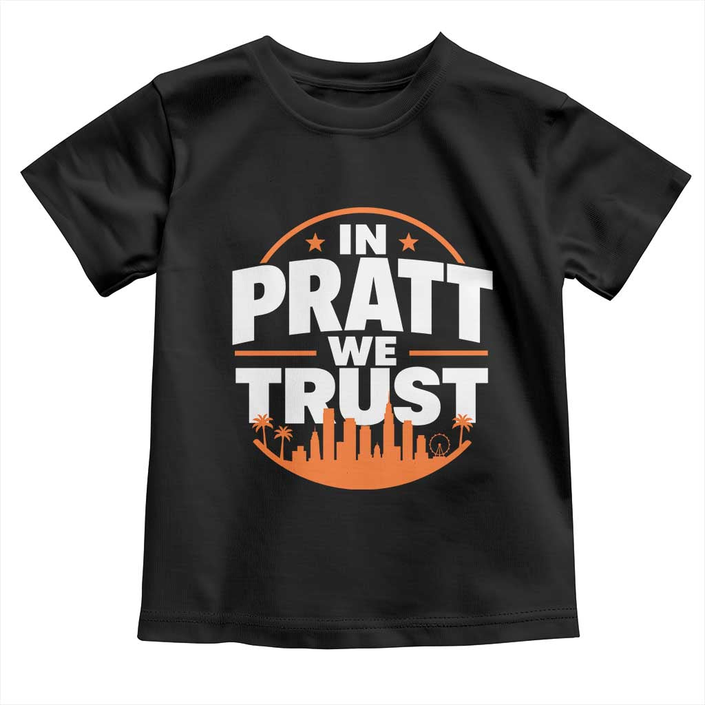 In Pratt We Trust Los Angeles Skyline Graphic Toddler T Shirt Patriotic LA City California Pride Local Leadership