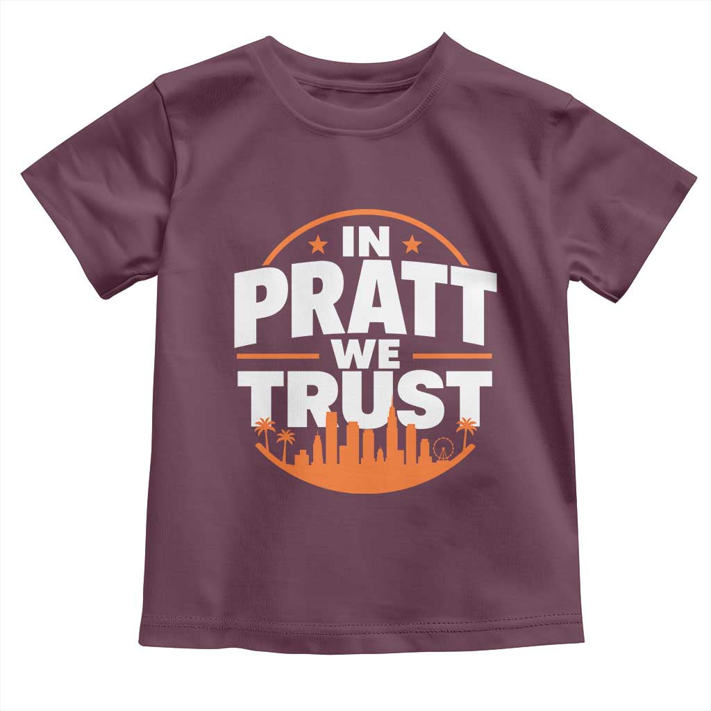 In Pratt We Trust Los Angeles Skyline Graphic Toddler T Shirt Patriotic LA City California Pride Local Leadership