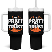 In Pratt We Trust Los Angeles Skyline Graphic Tumbler With Handle Patriotic LA City California Pride Local Leadership