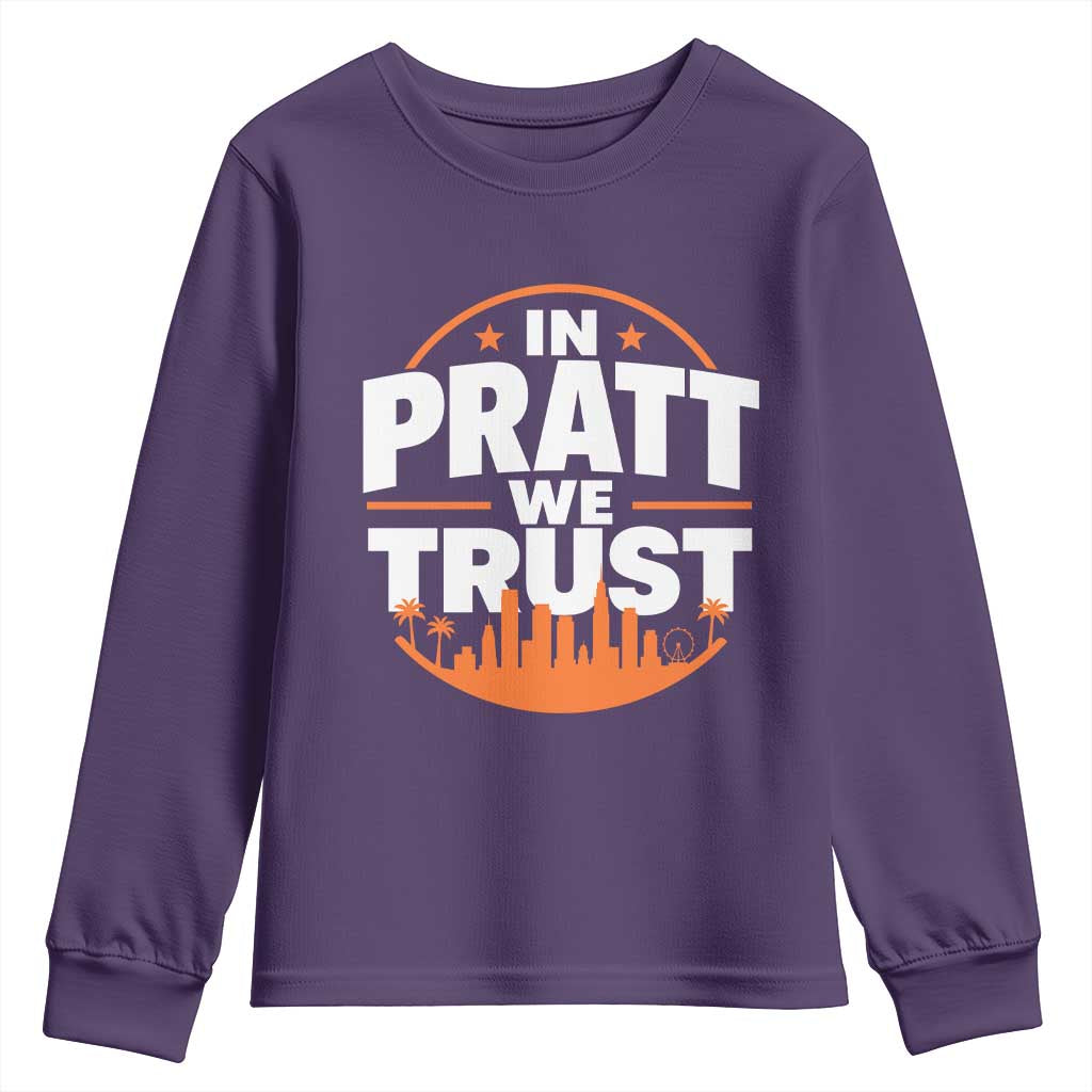 In Pratt We Trust Los Angeles Skyline Graphic Youth Sweatshirt Patriotic LA City California Pride Local Leadership