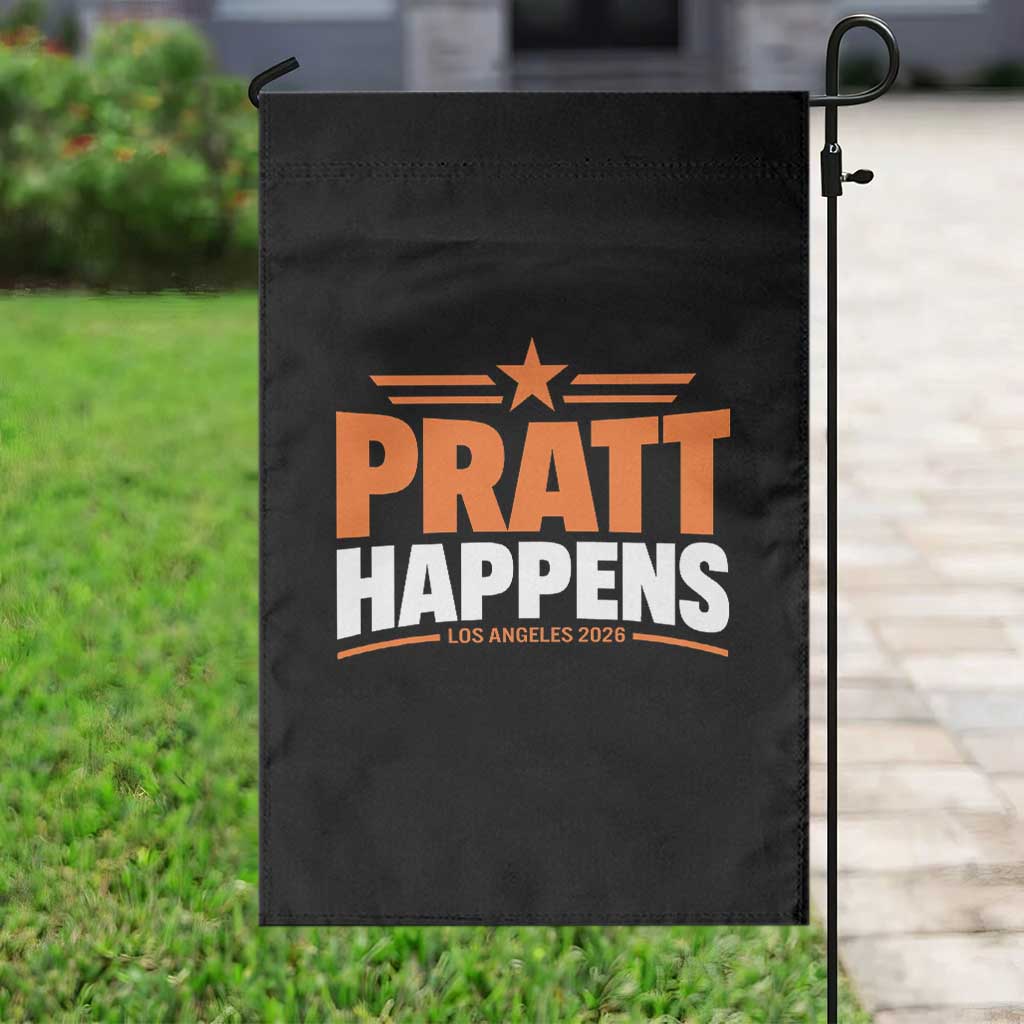 Pratt Happens Los Angeles 2026 Garden Flag Funny Political Patriotic LA City California Pride Leadership
