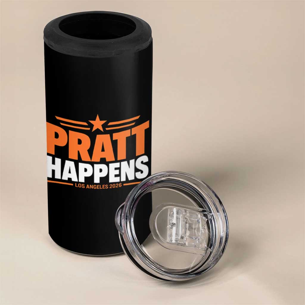 Pratt Happens Los Angeles 2026 4 in 1 Can Cooler Tumbler Funny Political Patriotic LA City California Pride Leadership