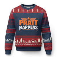 Pratt Happens Los Angeles 2026 Ugly Christmas Sweater Funny Political Patriotic LA City California Pride Leadership