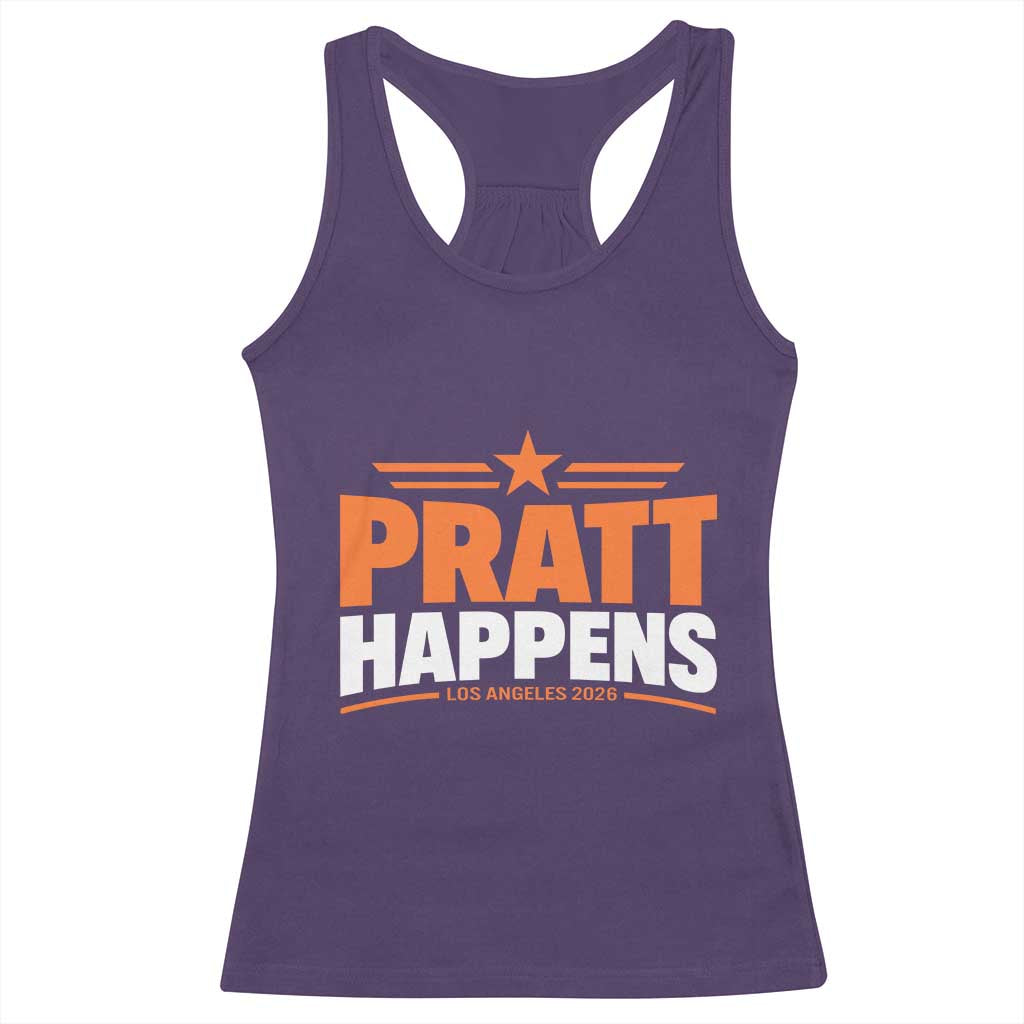 Pratt Happens Los Angeles 2026 Racerback Tank Top Funny Political Patriotic LA City California Pride Leadership