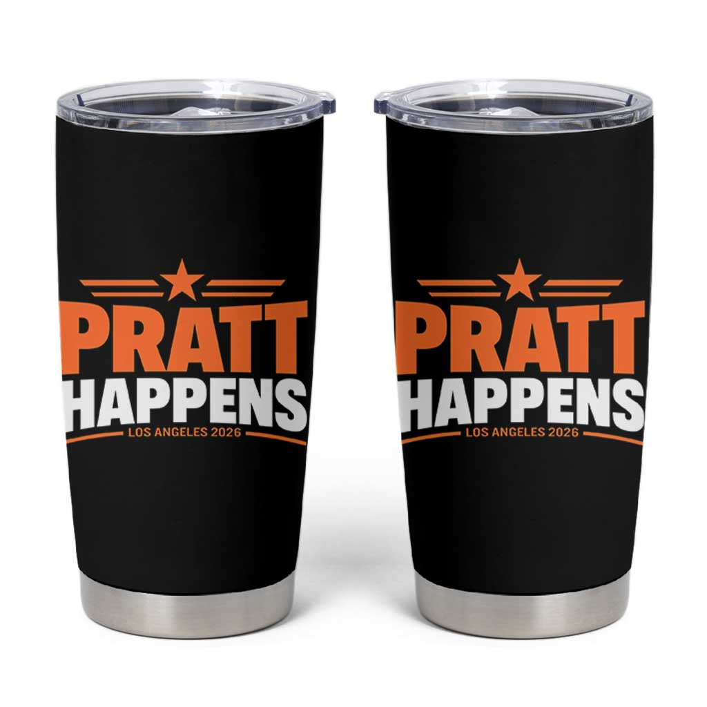 Pratt Happens Los Angeles 2026 Tumbler Cup Funny Political Patriotic LA City California Pride Leadership