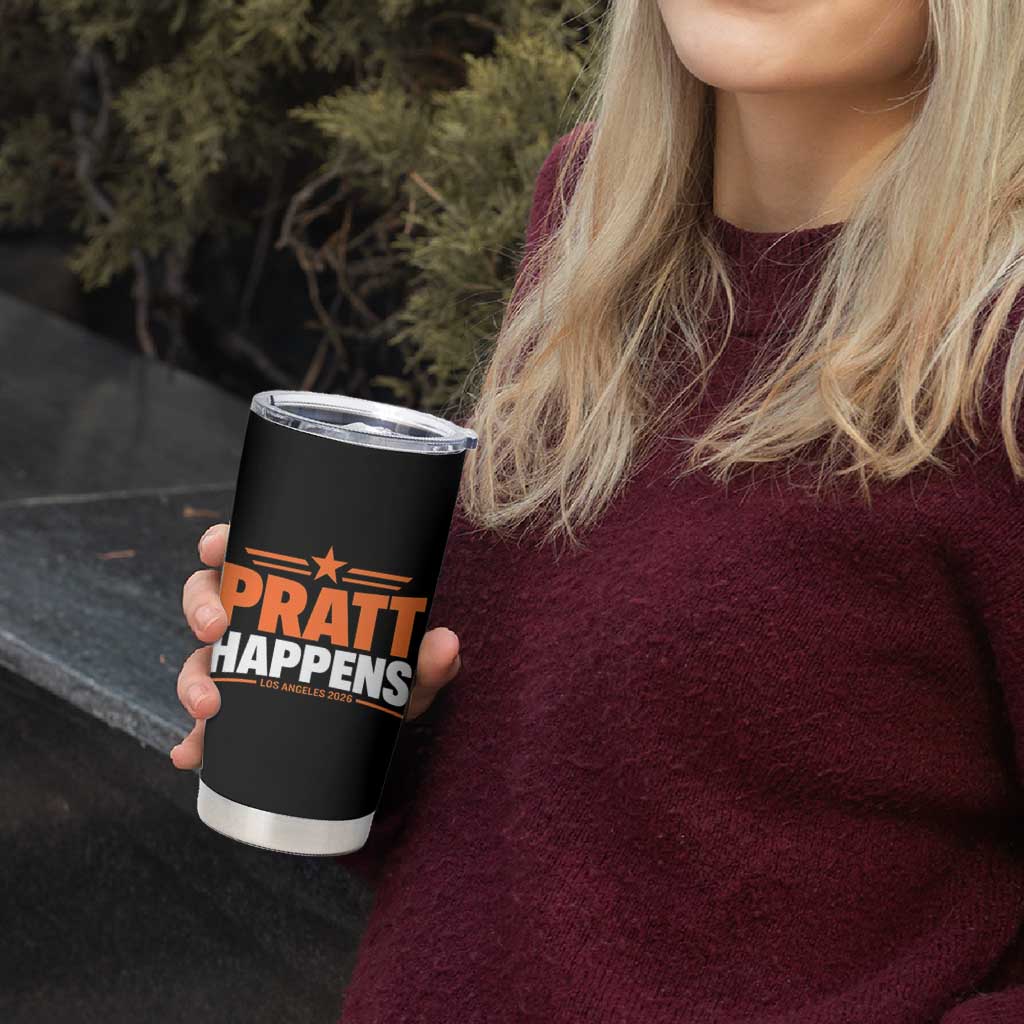 Pratt Happens Los Angeles 2026 Tumbler Cup Funny Political Patriotic LA City California Pride Leadership