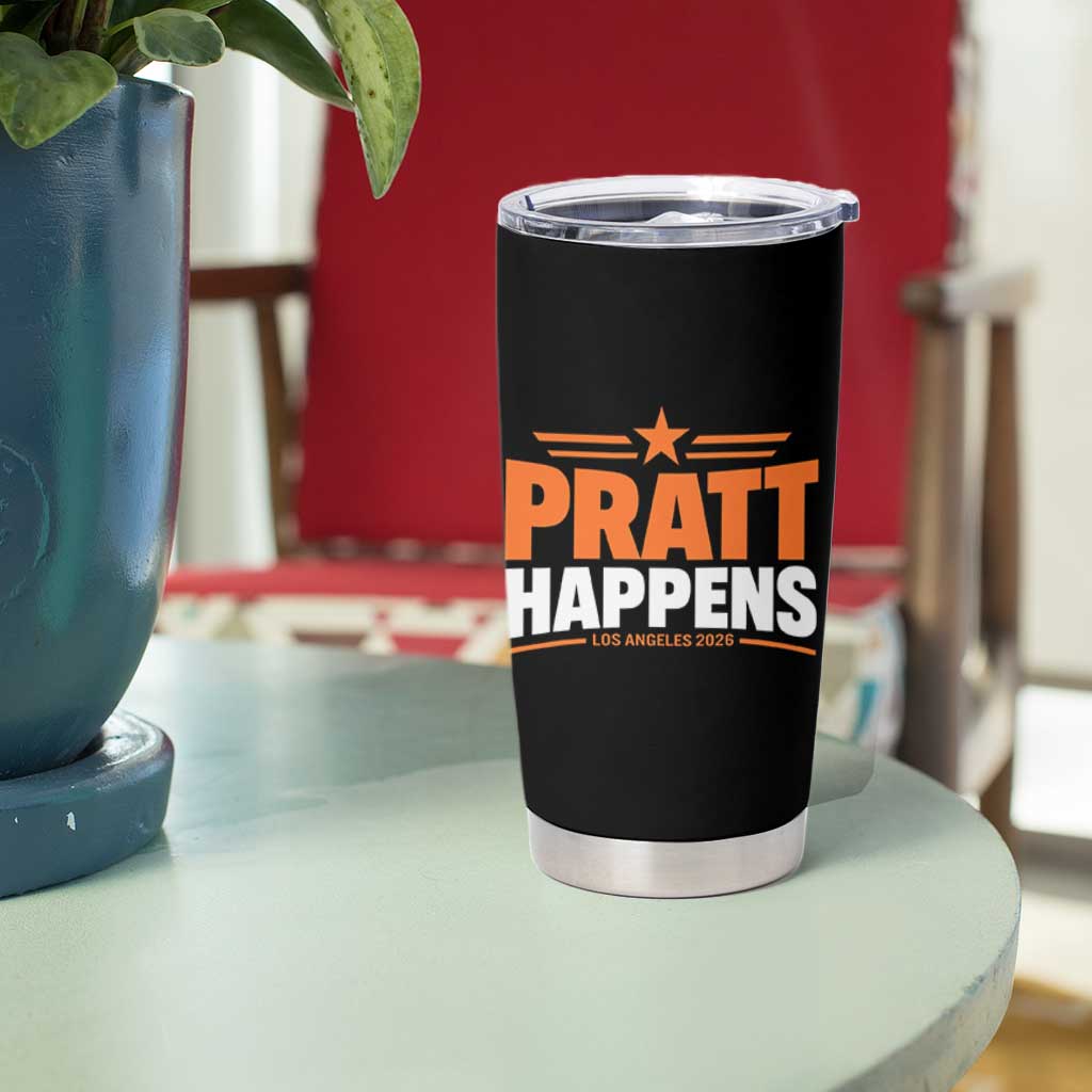 Pratt Happens Los Angeles 2026 Tumbler Cup Funny Political Patriotic LA City California Pride Leadership