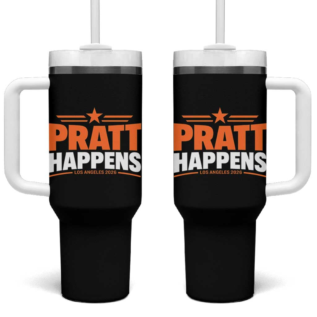 Pratt Happens Los Angeles 2026 Tumbler With Handle Funny Political Patriotic LA City California Pride Leadership
