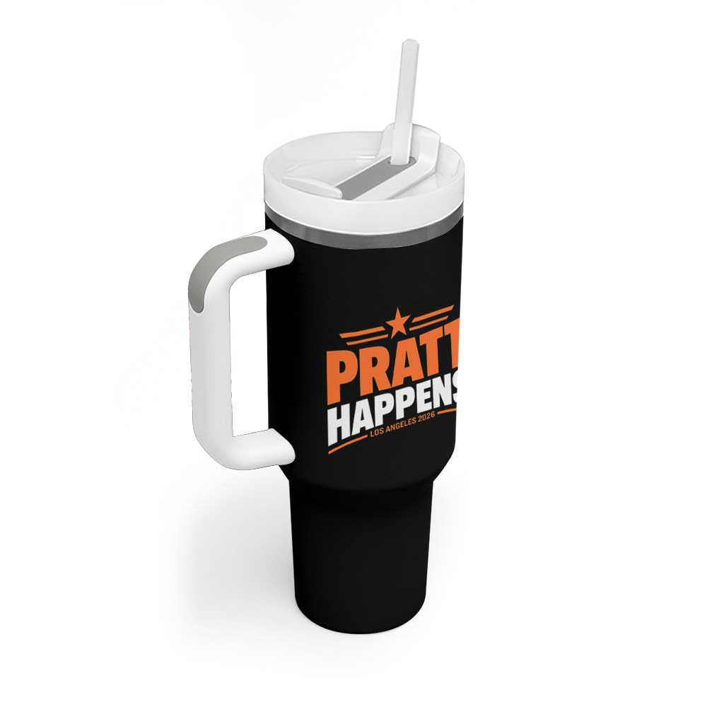 Pratt Happens Los Angeles 2026 Tumbler With Handle Funny Political Patriotic LA City California Pride Leadership