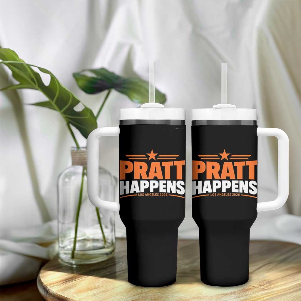 Pratt Happens Los Angeles 2026 Tumbler With Handle Funny Political Patriotic LA City California Pride Leadership
