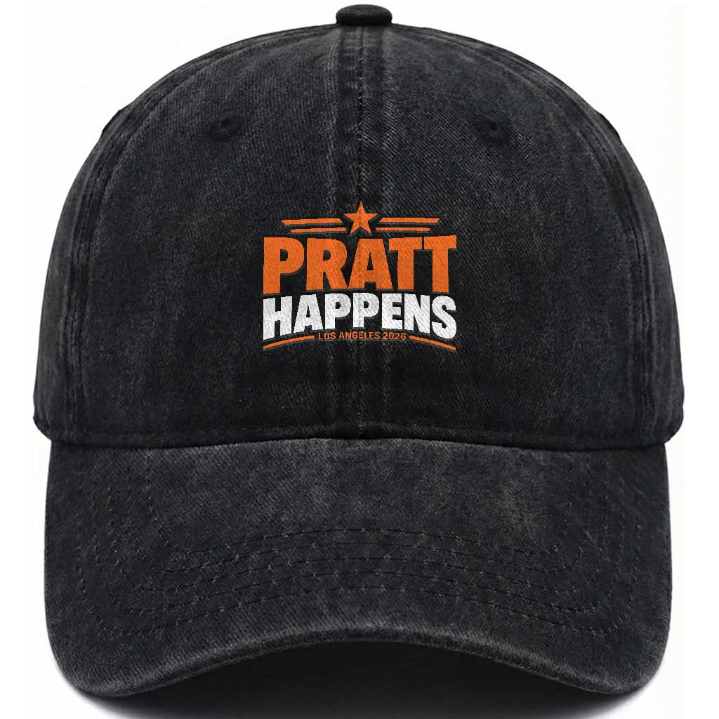 Pratt Happens Los Angeles 2026 Washed Cotton Baseball Cap Funny Political Patriotic LA City California Pride Leadership