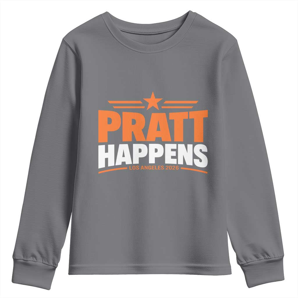 Pratt Happens Los Angeles 2026 Youth Sweatshirt Funny Political Patriotic LA City California Pride Leadership