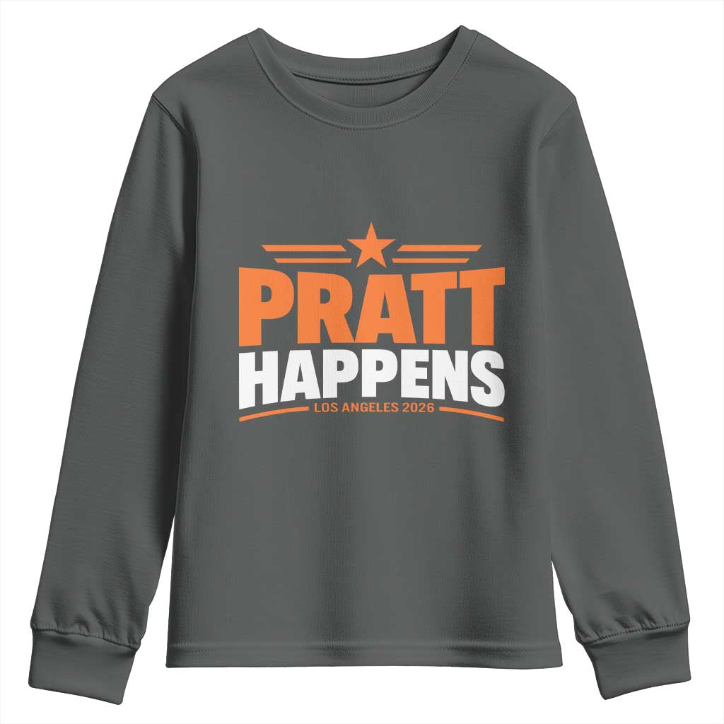 Pratt Happens Los Angeles 2026 Youth Sweatshirt Funny Political Patriotic LA City California Pride Leadership
