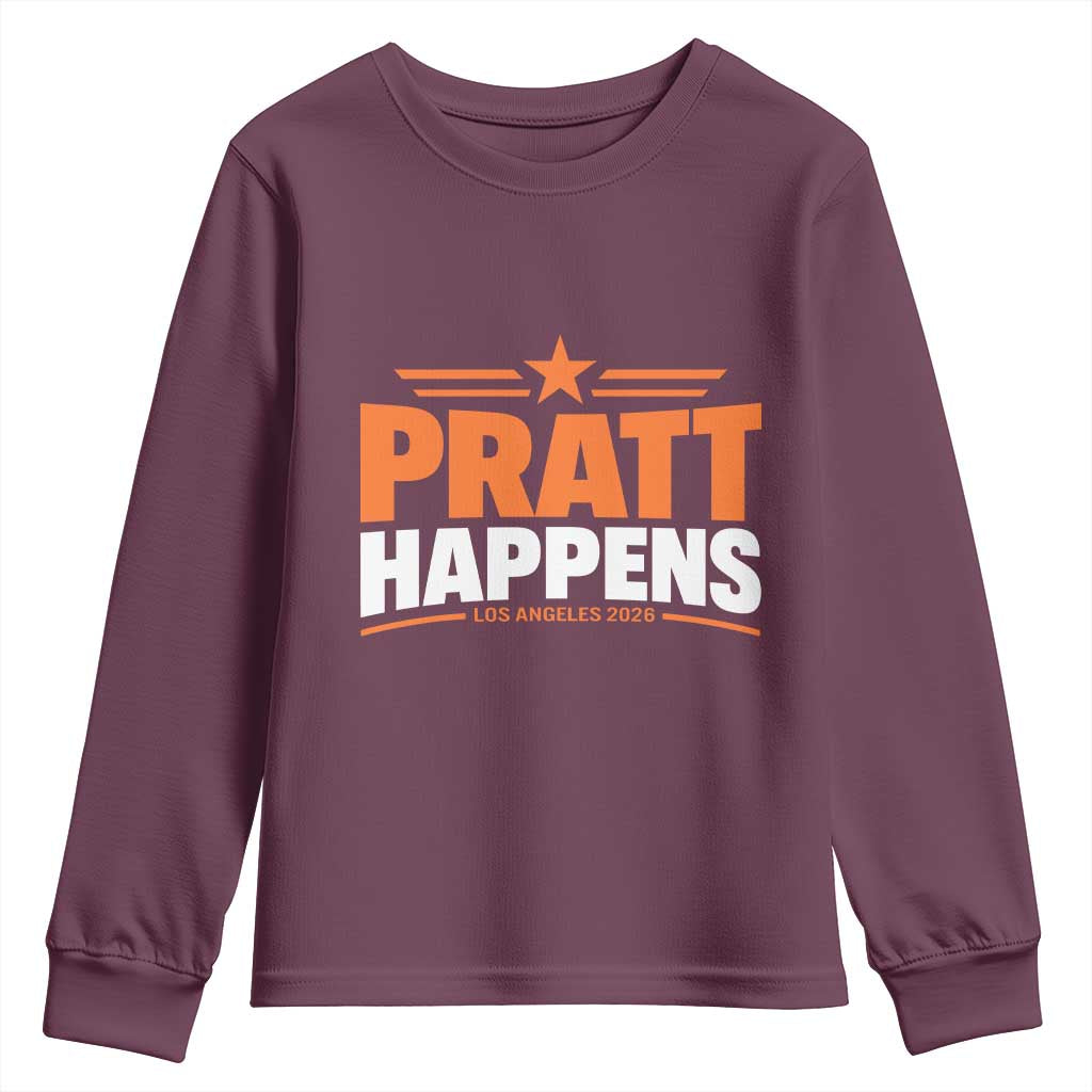 Pratt Happens Los Angeles 2026 Youth Sweatshirt Funny Political Patriotic LA City California Pride Leadership