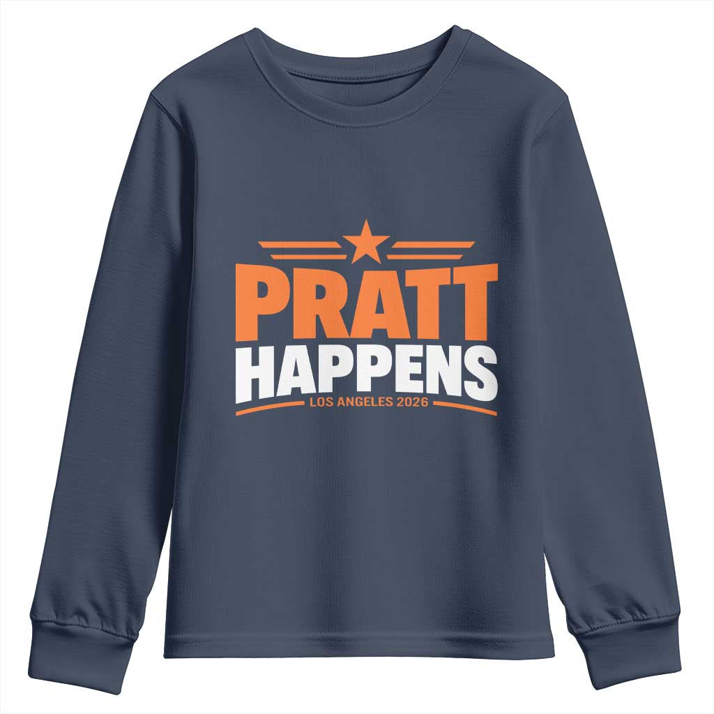 Pratt Happens Los Angeles 2026 Youth Sweatshirt Funny Political Patriotic LA City California Pride Leadership