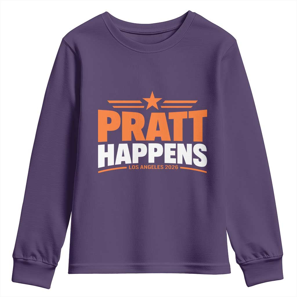 Pratt Happens Los Angeles 2026 Youth Sweatshirt Funny Political Patriotic LA City California Pride Leadership