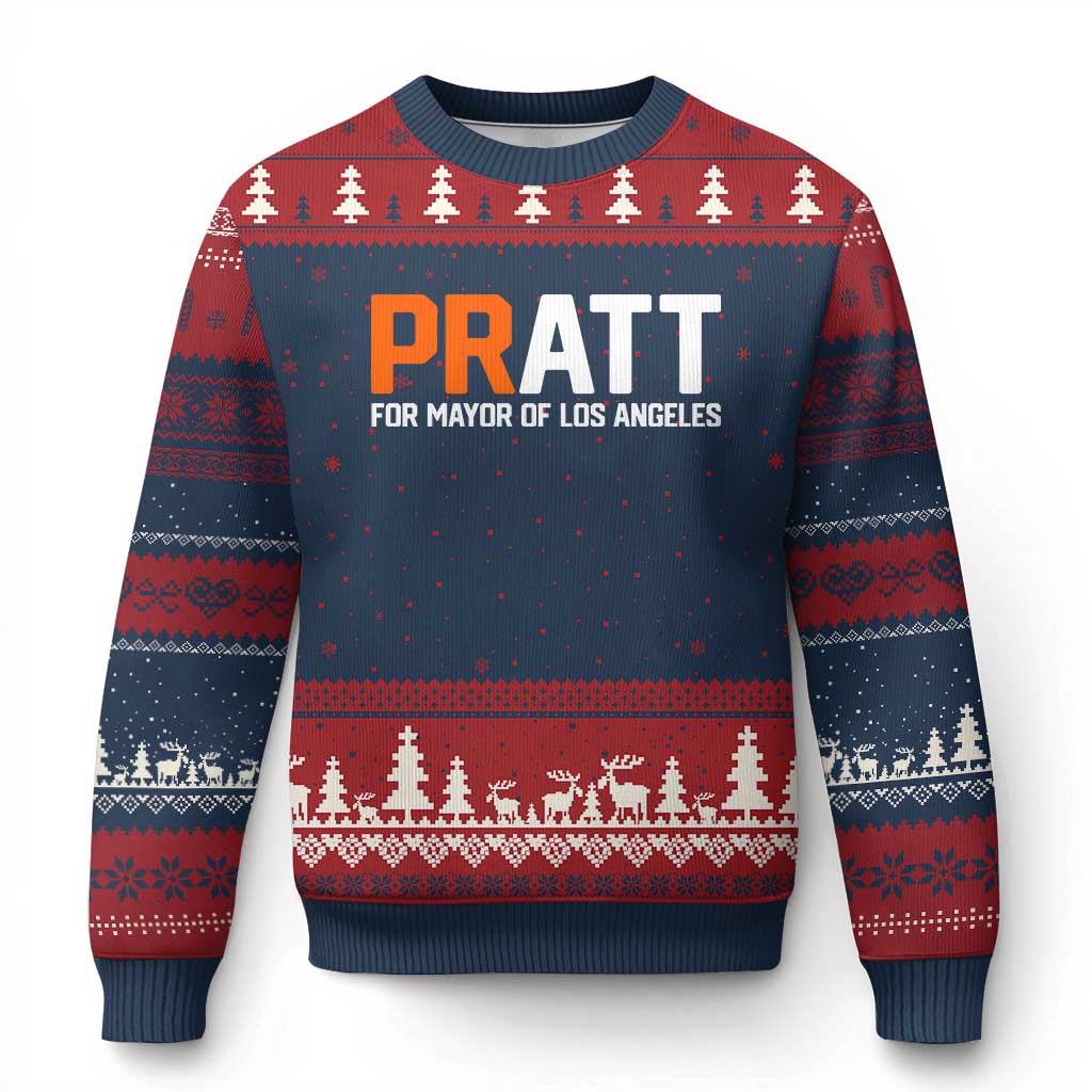 Pratt for Mayor Los Angeles Ugly Christmas Sweater LA City Caliornia Pride Political Campaign Supporter