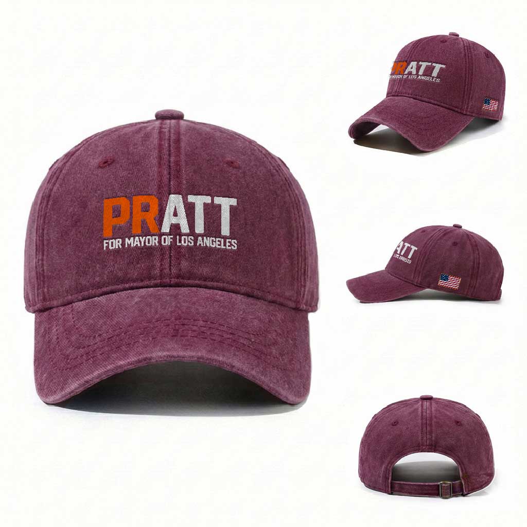 Pratt for Mayor Los Angeles Washed Cotton Baseball Cap LA City Caliornia Pride Political Campaign Supporter