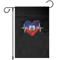Haitian Flag Heartbeat EKG Pulse Graphic Garden Flag My Heart Beats For Haiti Identity Heritage Pride