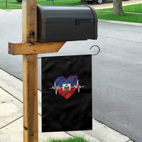 Haitian Flag Heartbeat EKG Pulse Graphic Garden Flag My Heart Beats For Haiti Identity Heritage Pride