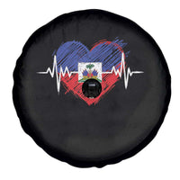 Haitian Flag Heartbeat EKG Pulse Graphic Spare Tire Cover My Heart Beats For Haiti Identity Heritage Pride
