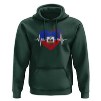 Haitian Flag Heartbeat EKG Pulse Graphic Hoodie My Heart Beats For Haiti Identity Heritage Pride