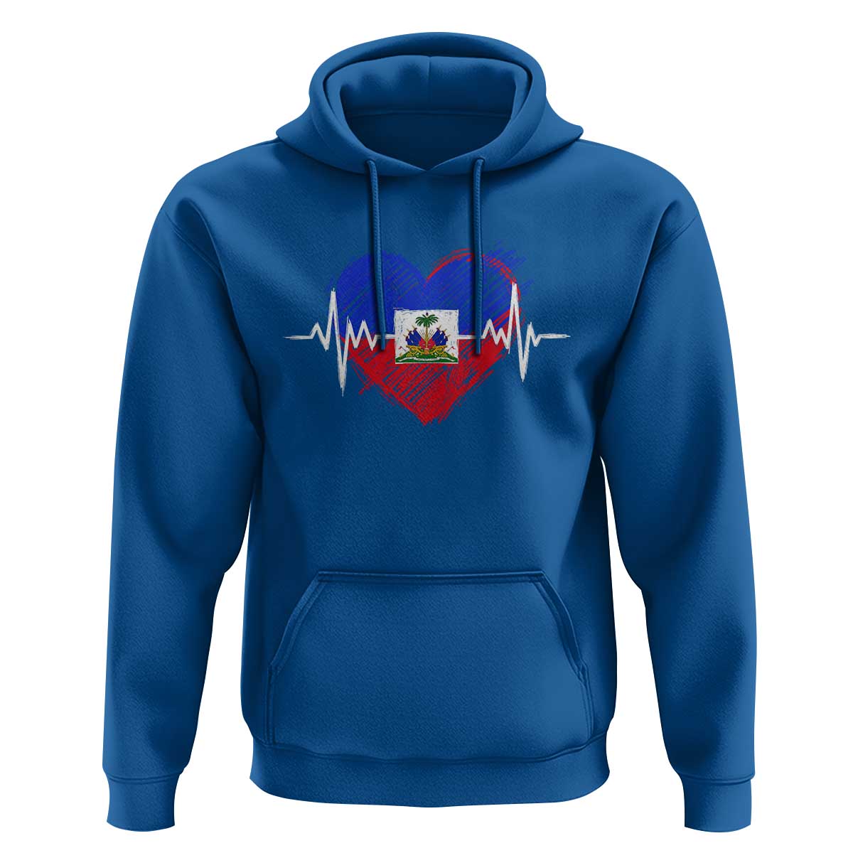 Haitian Flag Heartbeat EKG Pulse Graphic Hoodie My Heart Beats For Haiti Identity Heritage Pride