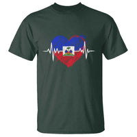 Haitian Flag Heartbeat EKG Pulse Graphic T Shirt My Heart Beats For Haiti Identity Heritage Pride
