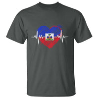 Haitian Flag Heartbeat EKG Pulse Graphic T Shirt My Heart Beats For Haiti Identity Heritage Pride