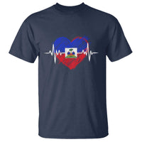Haitian Flag Heartbeat EKG Pulse Graphic T Shirt My Heart Beats For Haiti Identity Heritage Pride