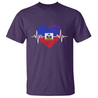 Haitian Flag Heartbeat EKG Pulse Graphic T Shirt My Heart Beats For Haiti Identity Heritage Pride