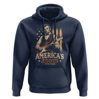 USA 250th 1776 to 2026 Rock Star Abraham Lincoln Hoodie Vintage Electric Guitar Player Patriotic Us Flag Semiquincentennial