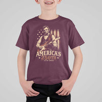 USA 250th 1776 to 2026 Rock Star Abraham Lincoln T Shirt For Kid Vintage Electric Guitar Player Patriotic Us Flag Semiquincentennial