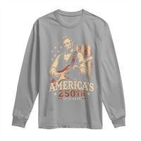 USA 250th 1776 to 2026 Rock Star Abraham Lincoln Long Sleeve Shirt Vintage Electric Guitar Player Patriotic Us Flag Semiquincentennial