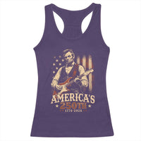 USA 250th 1776 to 2026 Rock Star Abraham Lincoln Racerback Tank Top Vintage Electric Guitar Player Patriotic Us Flag Semiquincentennial