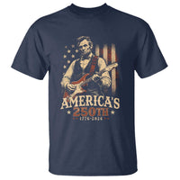 USA 250th 1776 to 2026 Rock Star Abraham Lincoln T Shirt Vintage Electric Guitar Player Patriotic Us Flag Semiquincentennial